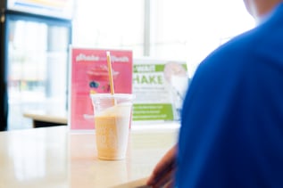 smoothie drink on counter